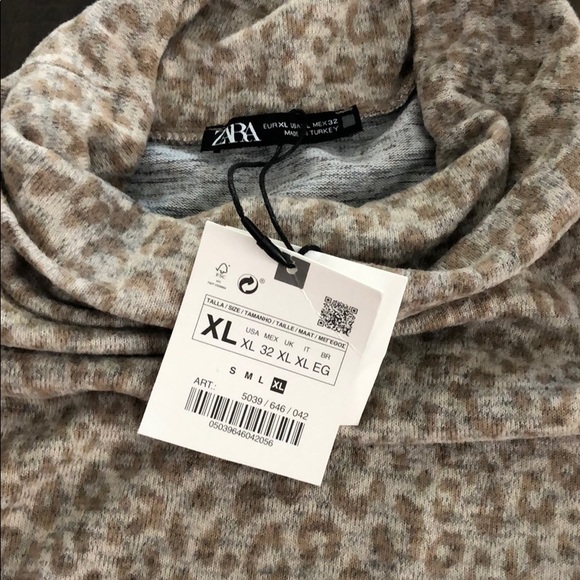 NWT Zara Soft Touch Leopard Print Turtleneck Shirt - Picture 7 of 9
